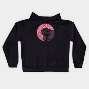 Portrait of a Halloween Horror Vampire Dog Kids Hoodie